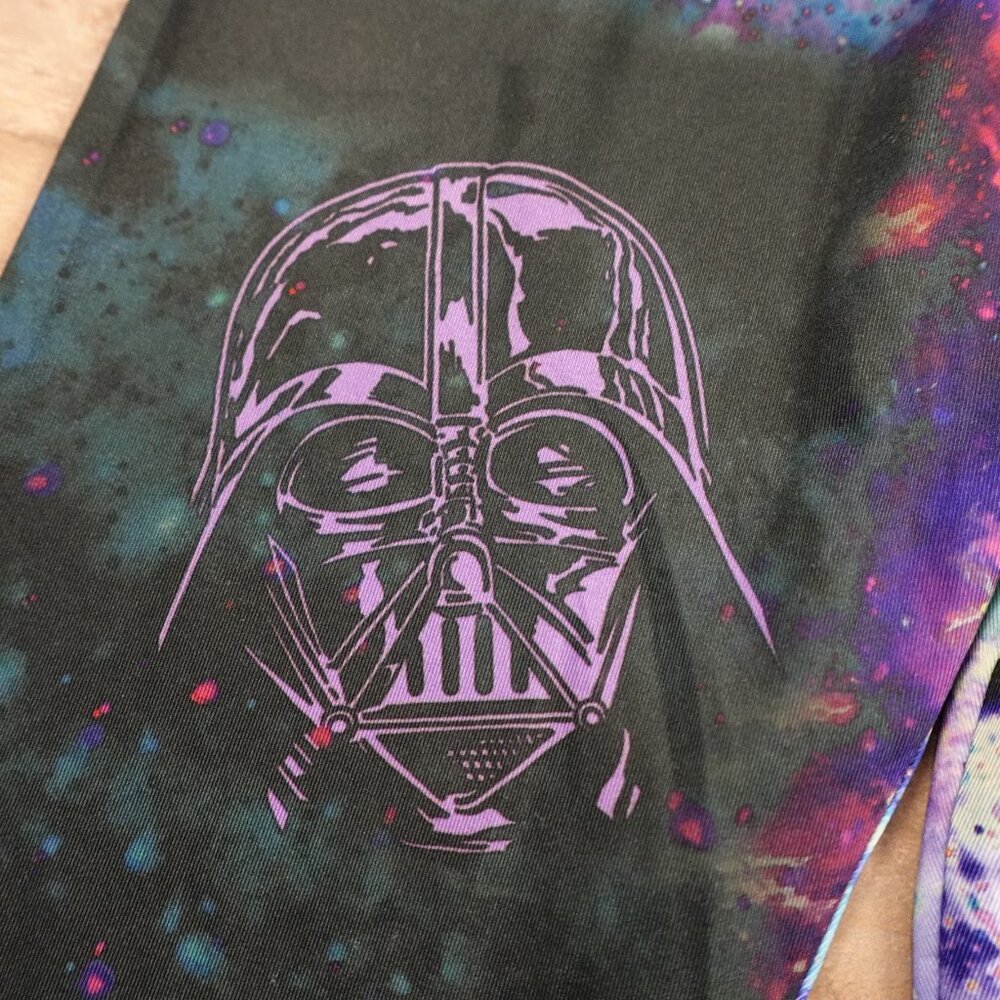 Star Wars astral pajama leggings Darth Vader women's medium black purple Disney - Picture 2 of 11